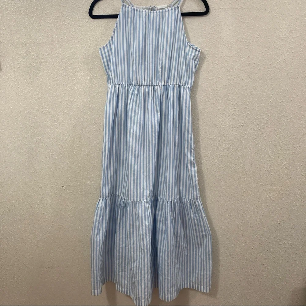 Abercrombie Kids Blue Striped Long Dress Sleeveles 15/16 - Picture 1 of 11
